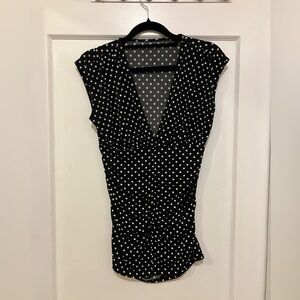 Polka Dot V-Neck Women's Top